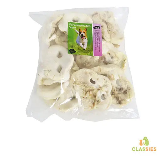 Natuurlijke Snack Varken - Gepofte Varkensneuzen Klein - 250 gram Classies