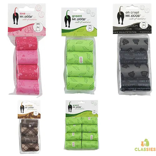 Mr. Poop Navulling poepzakjes in verschillende kleuren Classies