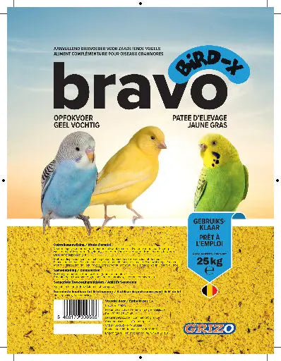 Opfokvoer Bird-X geel super vochtig 0,9 - 4 - 25 kg Classies
