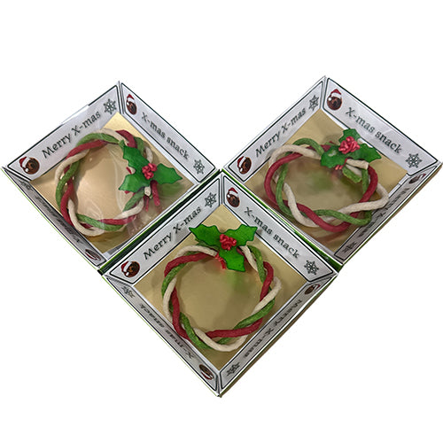 Knabbersnack in Form eines Weihnachtskranzes 10 cm - pro 3 Stück
