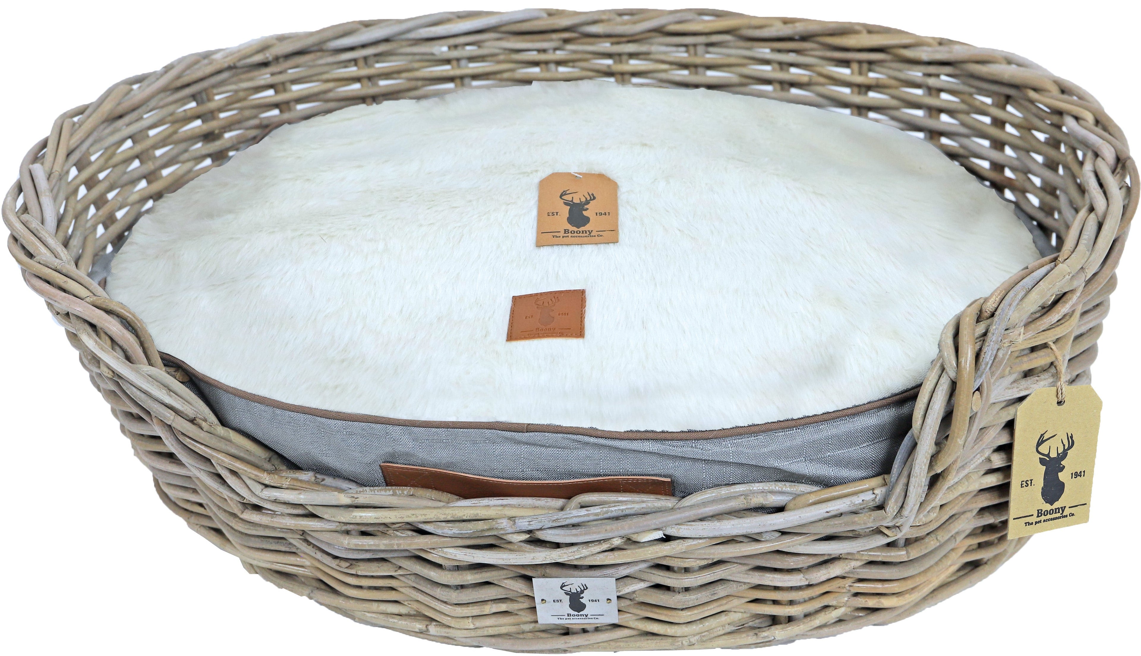 Boony Est1941 rotan hondenmand ovaal Classies