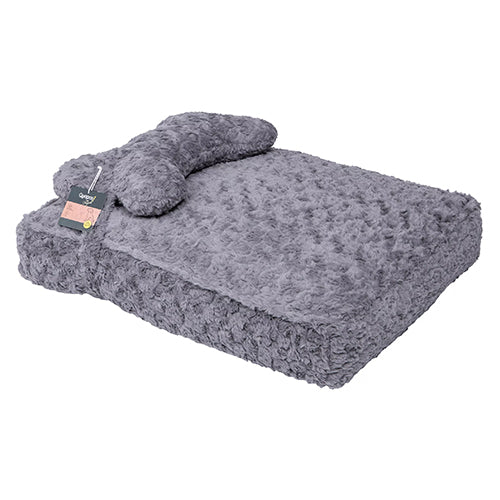 Quapas! Hundekissen mit Knochen (Stützkissen) grau