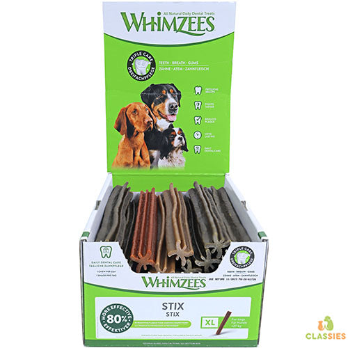 Whimzees vegan kauwsticks assorti in displaydoos