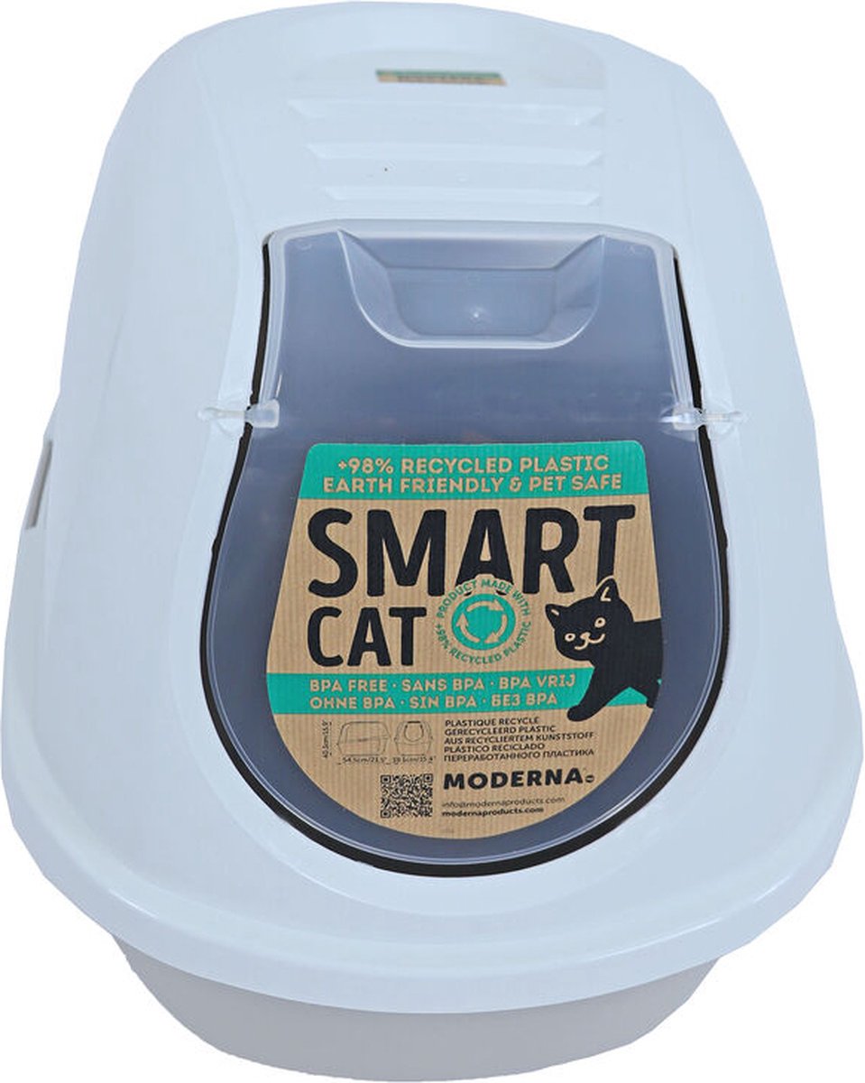 Kattenbak Smart Cat - Lichtgrijs Wit Classies