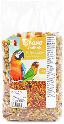Bravo Fruchtmix grobes Aufzuchtfutter für Sittiche und Papageien 1-5-25 kg