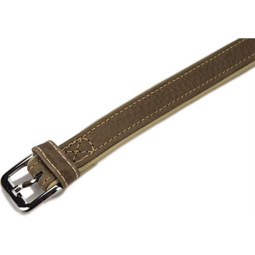 Beeztees Comfort Leren Hondenhalsband - Grijs - Nekomvang tussen 34,5-40,5 cm - 45 cm x 22 mm Classies