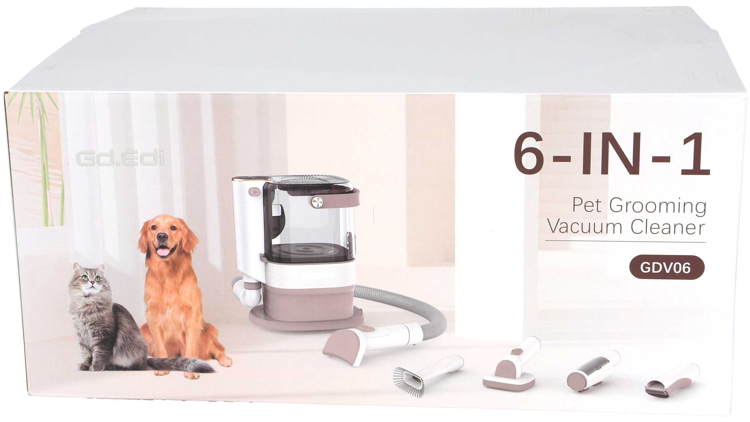 GD. EDI Complete Vachtverzorgingskit voor Honden, Stofzuiger & Tondeuse in Één! - 1,3 liter - 6 in 1