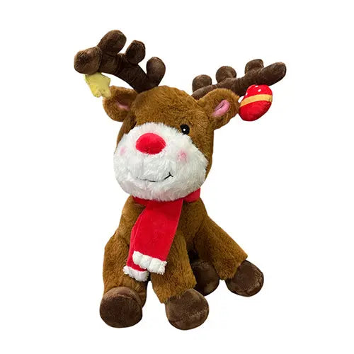 Kerstknuffel rendier met piep en bel bruin 30 cm 2ee89c-2