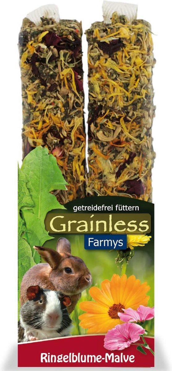 JR Farm knaagdier Grainless Farmys goudsbloem/stokroos - 140 gram