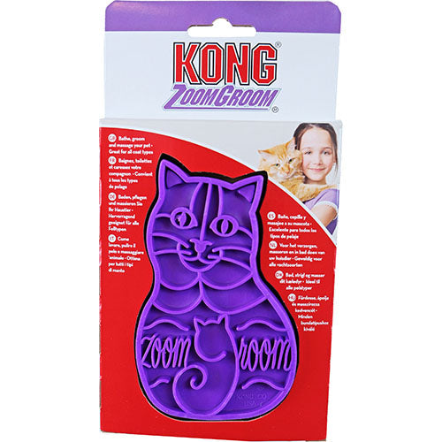 KONG Zoom Groom Rubber Kattenborstel - 11 cm Classies