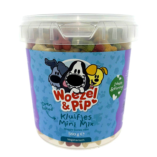 Woezel & Pip kluifjes min mix koekjes in pot 550 gram