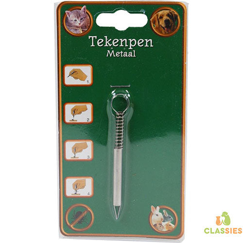 Tekenpen/ Tekentang van metaal - 8 cm Classies