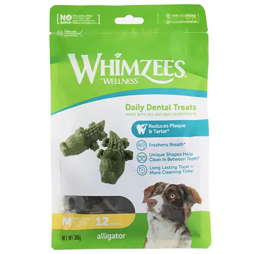 Whimzees alligator krokodil assorti in zak Classies