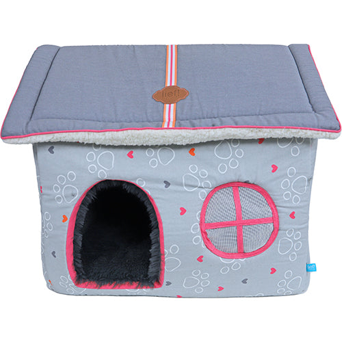 Süß! Villa Haus für Hund oder Katze, blau oder rosa