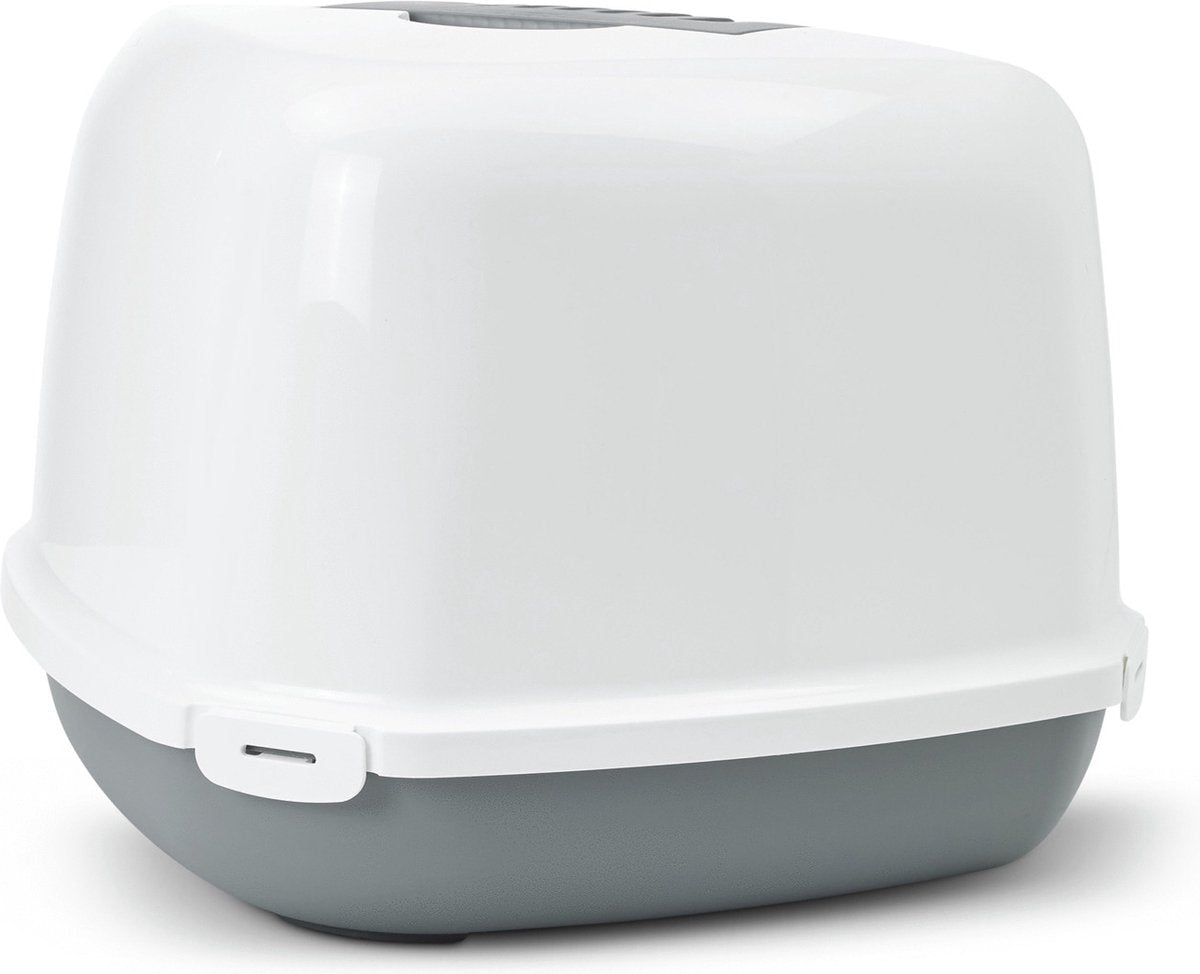 Savic Nestor Eck-Katzentoilette, grau/weiß, 58 x 45 x 40 cm