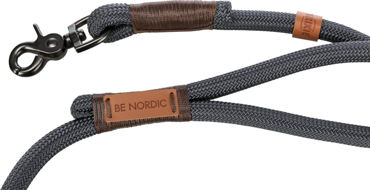 BE NORDIC riem, S–M: 1,00 m-ø 8 mm, donkergrijs-bruin Classies