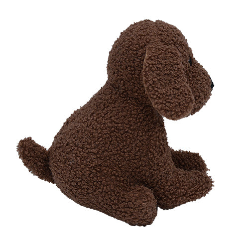 WOOFLES Knuffel labradoodle met pieper en crunchy Bruin - 19 cm