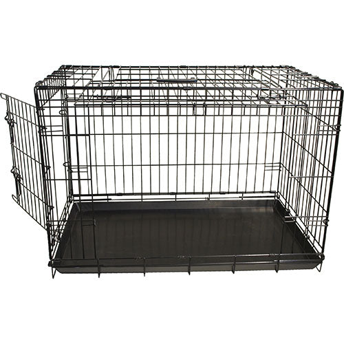 Banc Boony cage grillagée noir 2 portes - avec porte coulissante