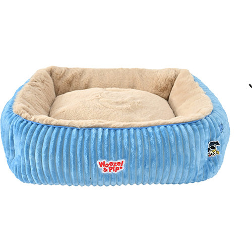 Woezel & Pip Hondenmand/ Kattenmand Corduroy Vierkant Divan - Kleur: Roze, Blauw, Groen en Geel - Verkrijgbaar in 3 maten