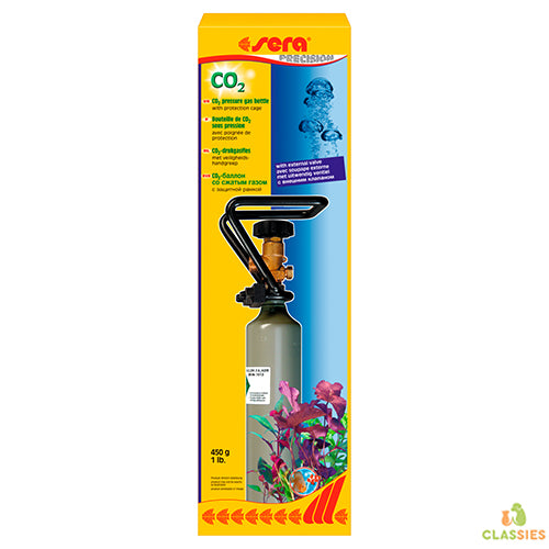 sera CO2-Druckgasflasche mit Außenventil und Tragegriff (Käfig)