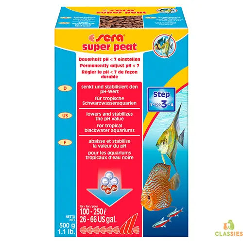 Sera super peat 500gr voor tropisch zwart water Classies
