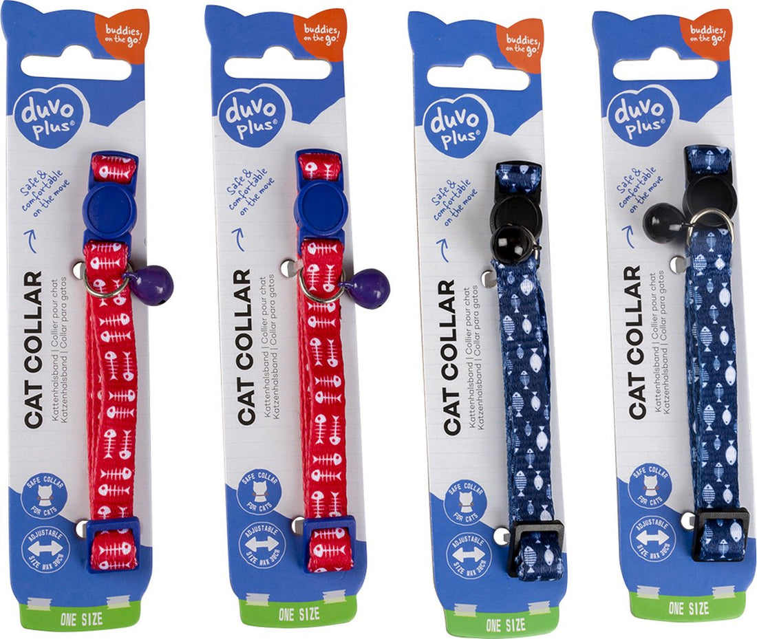 Duvoplus - Halsband Voor Dieren - Kat - Kattenhalsband Visgraat 3 Nylon 20-30cm / 10mm Gemengde Kleuren - 1st Classies