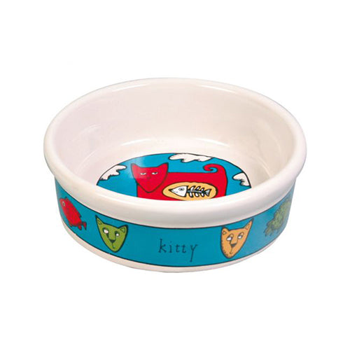 Trixie Katten Voer/ Drinkbak met print - 200 ml - ø12 cm Classies