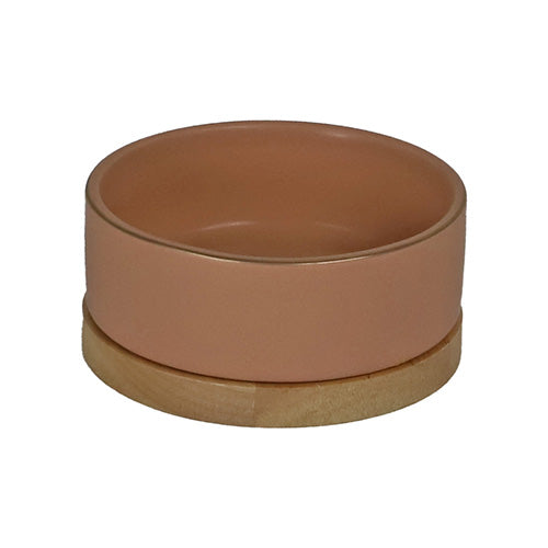 Boony eetbak keramiek/hout - div kleuren 13 - 16 cm