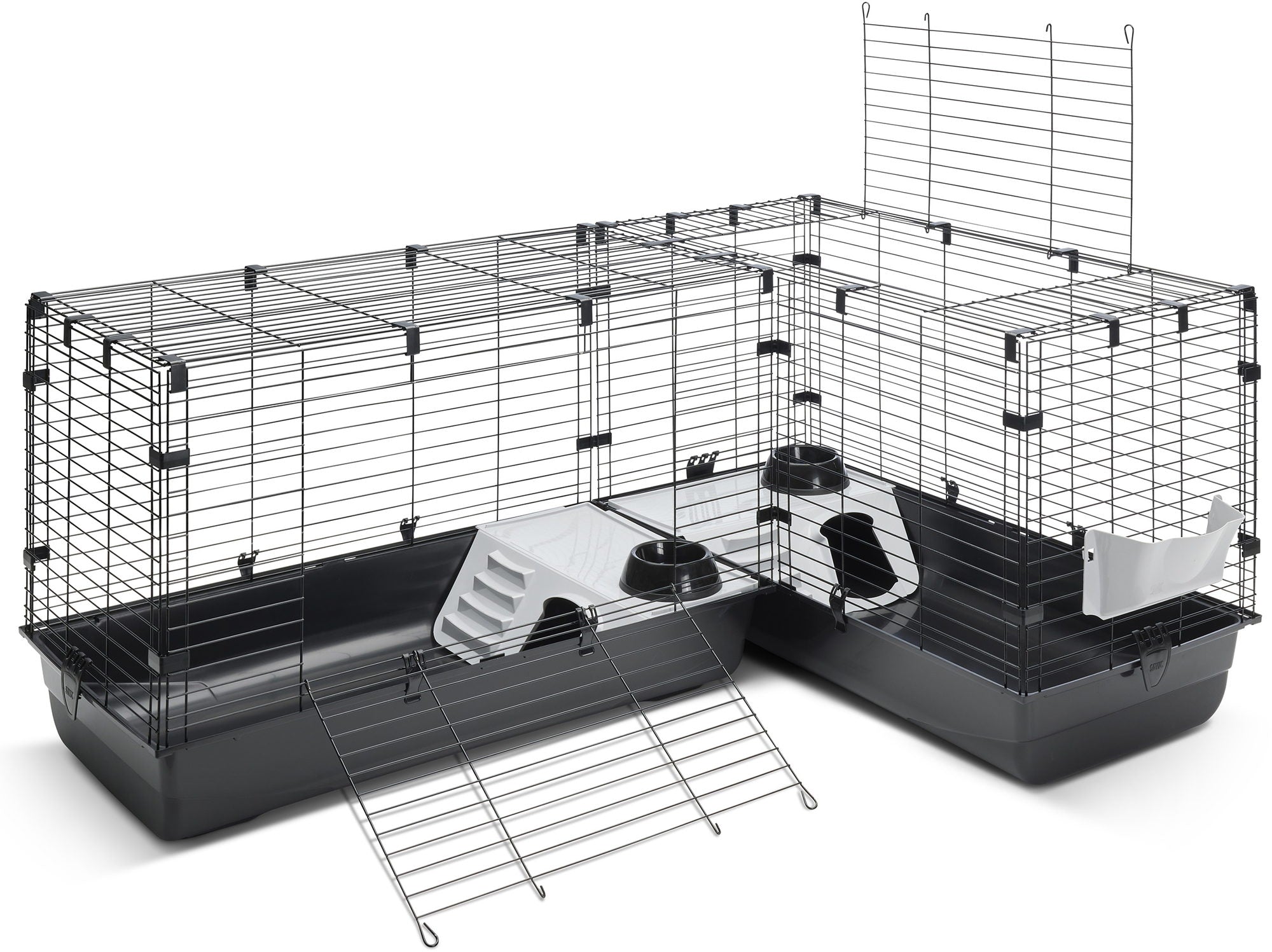 Knaagdierenkooi cubix corner knock down 146/100 x 50 x 63 cm Classies