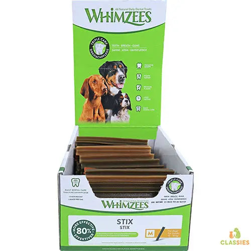 Whimzees vegan kauwsticks assorti in displaydoos Classies