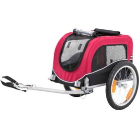 Trixie Fietskar - Zwart Rood 63x68x75/137 Cm Tot 22 Kg Medium Classies