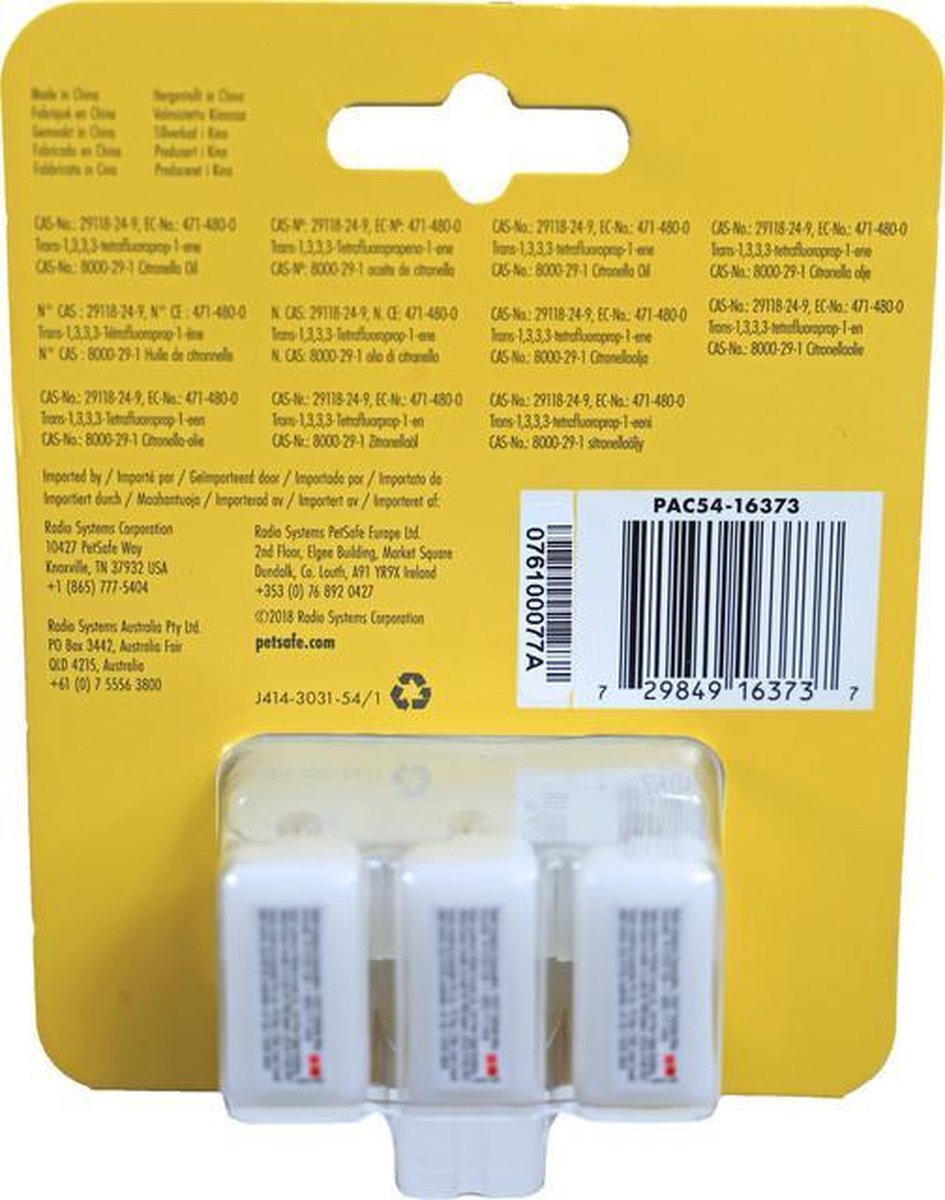 PetSafe Anti-blaf Halsband Navulllingen - 1 pak van 3 cartridges - Citronella