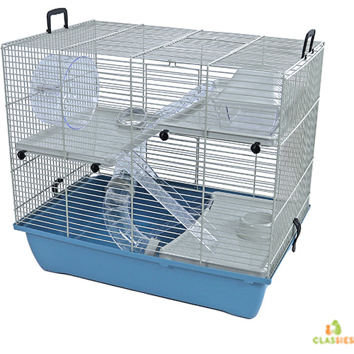 Interzoo Pinky 3 - Hamsterkäfig mit 3 Ebenen - 50x33x45,5 cm - 4 Farben