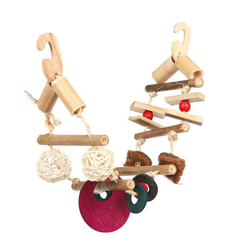 Trixie hangbrug aan sisalkoord bamboe / kokos / riet / hout 45 cm Classies