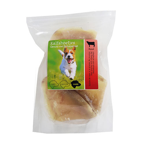 Natur Snack Kalbshufe 3 Stück - Erhältlich in Natur, mit Schafsfettfüllung oder mit Traubenzuckerfüllung