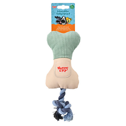 Woezel & Pip Hondenspeelgoed - Snackbot + touw + piep - Verkrijgbaar in Groen of Roze - 20 of 30 cm