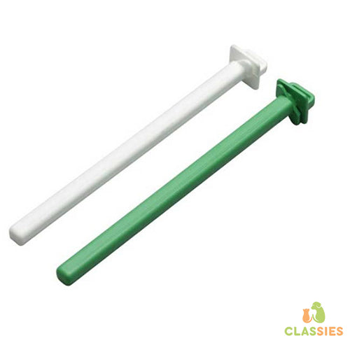Zitstok plastic wit en gekleurd 18 - 22 cm Classies