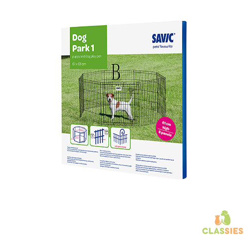 Savic hondenren dog park zwart - 3 maten