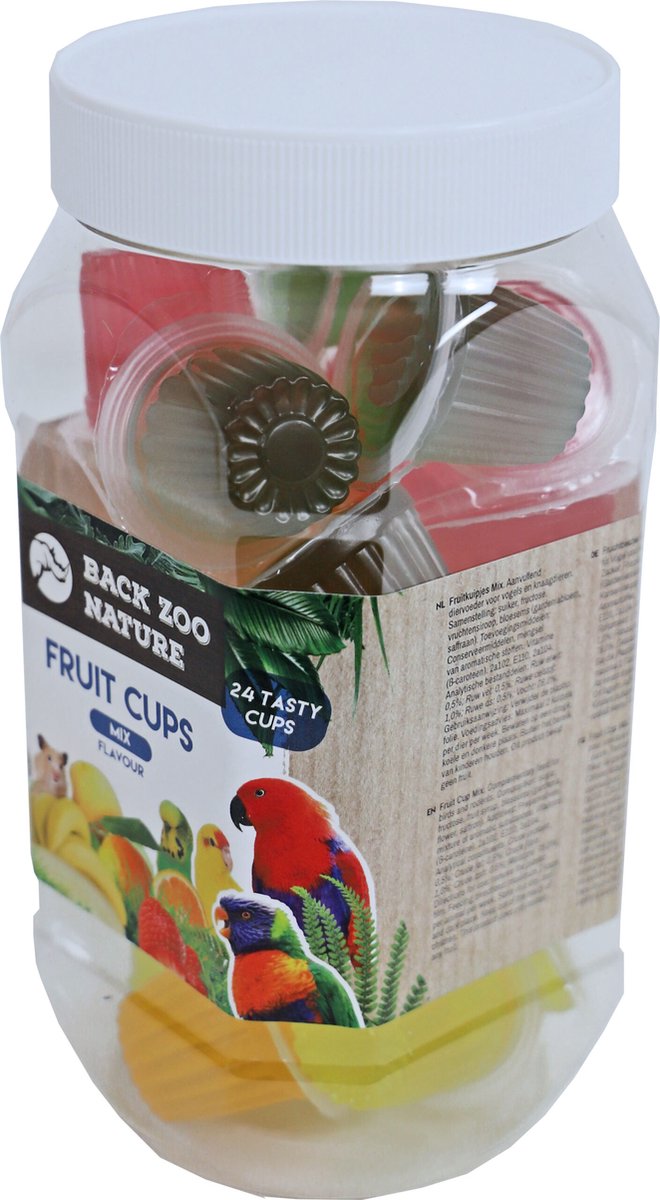 Zoofaria Fruitkuipje Papegaai Vogelsnack - Mix - 24 Stuks Classies