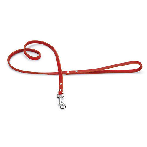 Beeztees Geniet Leren Hondenriem - Rood - 100 cm x 16 mm Classies