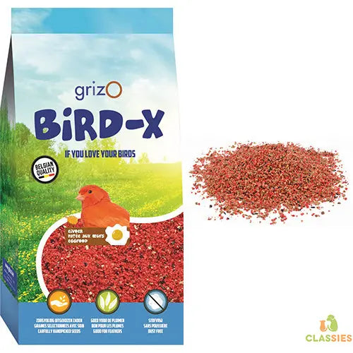 Opfokvoer Bird-X rood vochtig 0,8 - 4 - 20 kg Classies