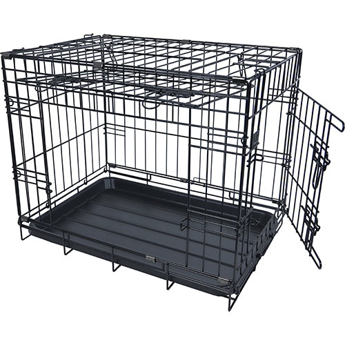 Banc Boony cage grillagée noir 2 portes - avec porte coulissante