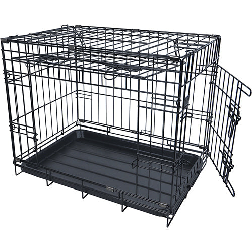 Boony bench draadkooi zwart 2 deurs - met schuifdeur Classies