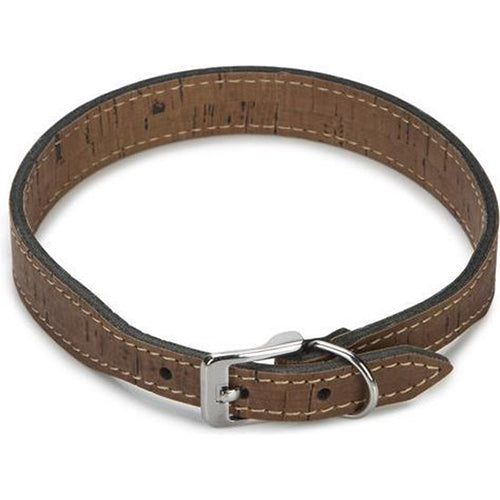 Beeztees Cork Leren Hondenhalsband - Bruin - 45 cm x 20 mm - Nekomtrek: 36-40 cm Classies