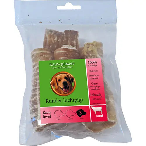 Natuurlijke Snack Rund - Runderluchtpijp verkrijgbaar in 2 maten Classies