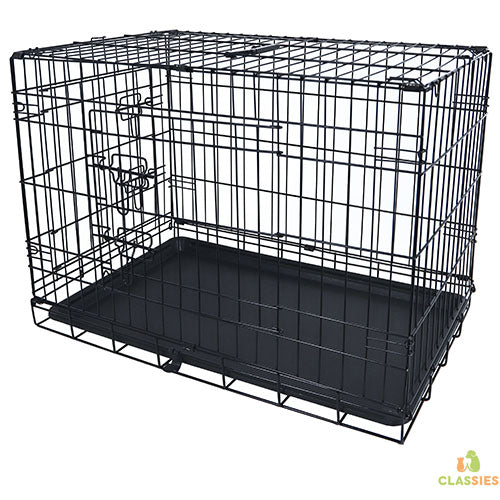 Hundebox - Drahtkäfig - 2 Türen - schwarz
