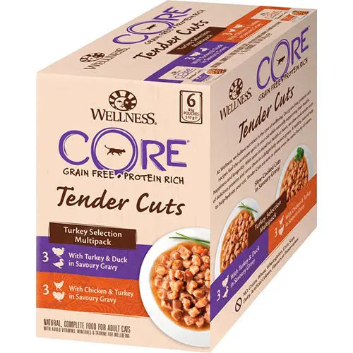 Wellness Core - kattenvoeding - natvoer zakje - Multipack - 6 x 85 gram Classies