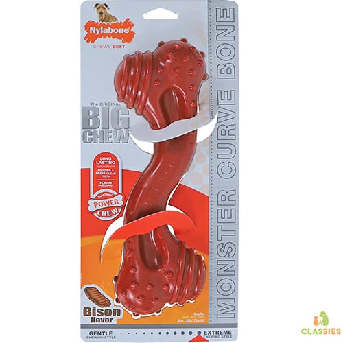 Nylabone Dura Chew Big Curve Knochen Bison, Monster