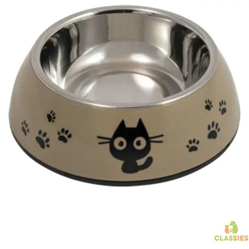 Jack and Vanilla katten drink of voerbakje taupe inox 14,2 cm - 220 ml Classies