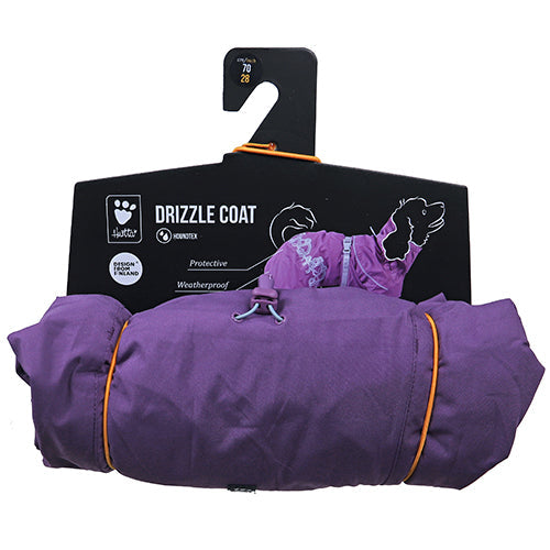 Hurtta Drizzle Coat regenjas - winterjas - zwart - paars Classies